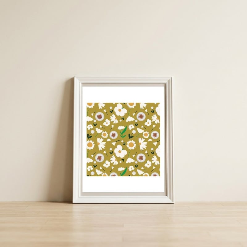 Marigold And Dandelion Musk  — framed, leaning against the wall