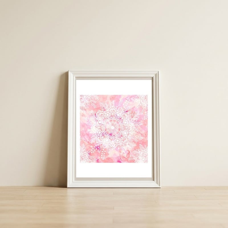 Queen Starring of Mandalas-Rose — framed, leaning against the wall