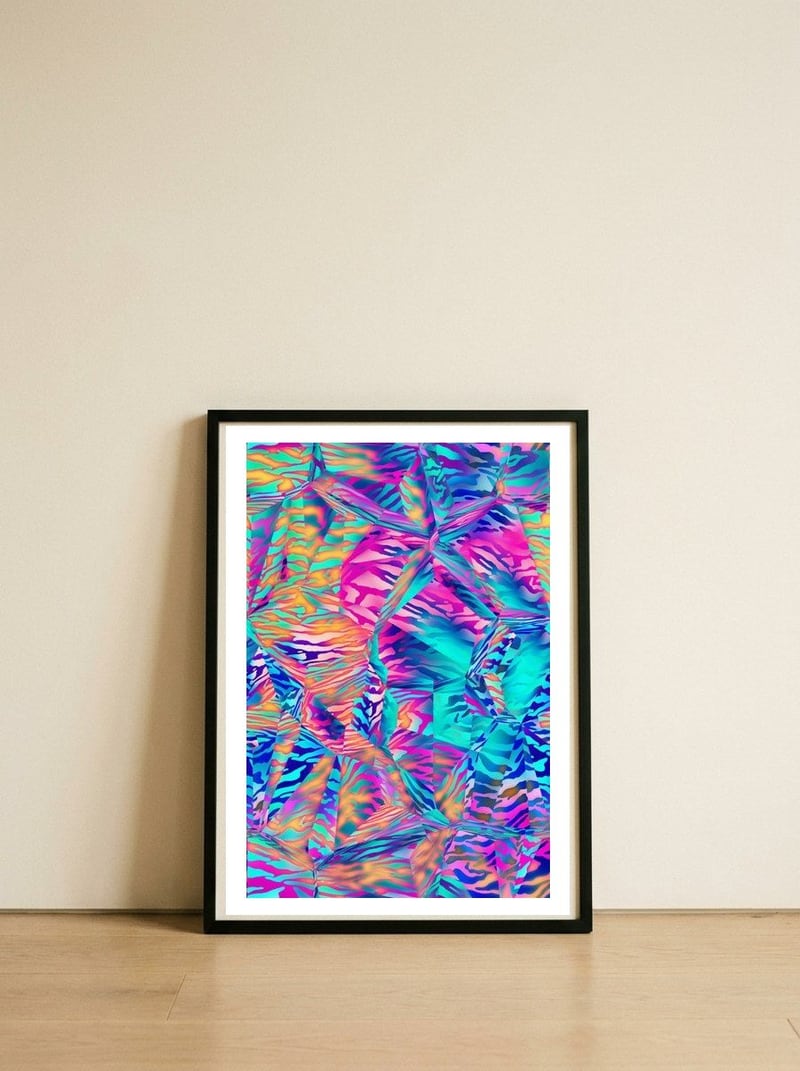 Abstract Colorful Pattern — framed, leaning against the wall