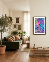 Abstract Colorful Pattern framed in a grounding room thumbnail