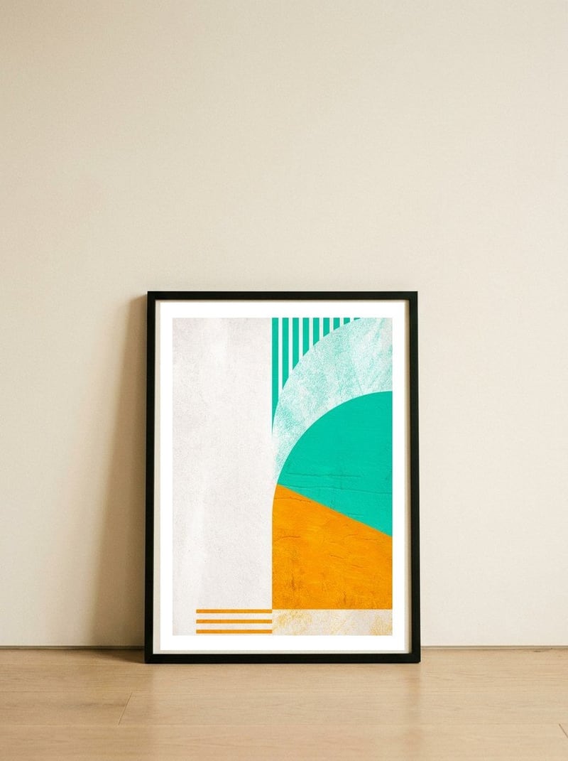 24 — framed, leaning against the wall