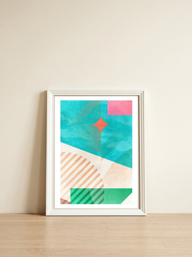 By The Pool 2 — framed, leaning against the wall