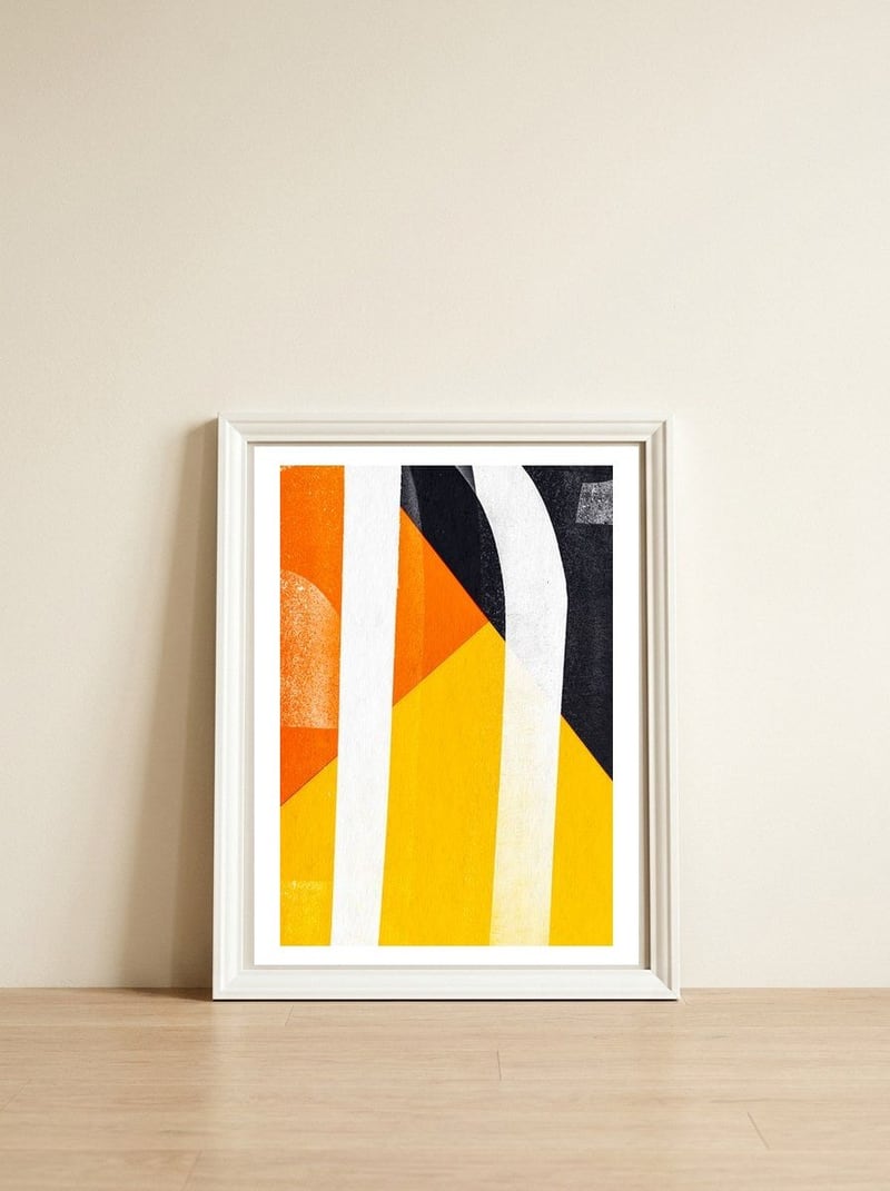 Caps (3) — framed, leaning against the wall