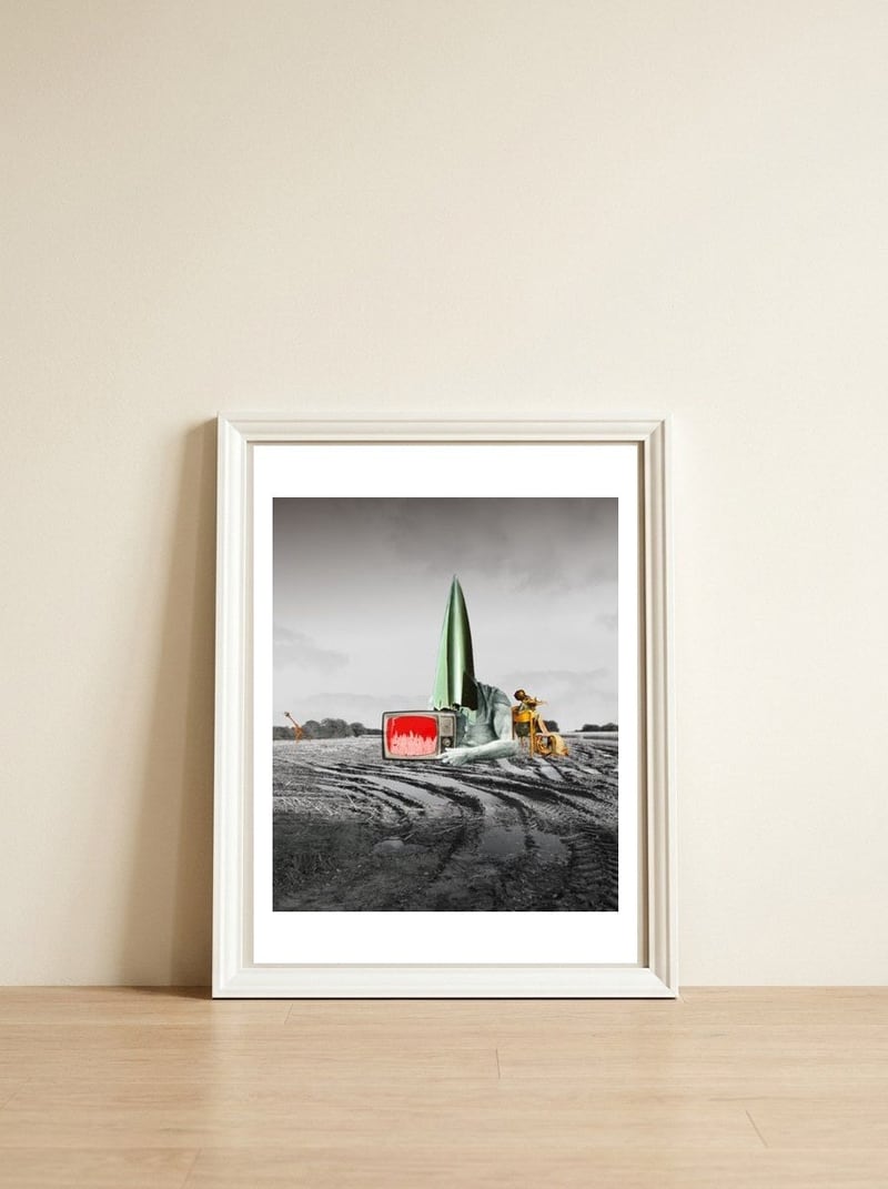 Atmosphere · es Ist gesäht — framed, leaning against the wall