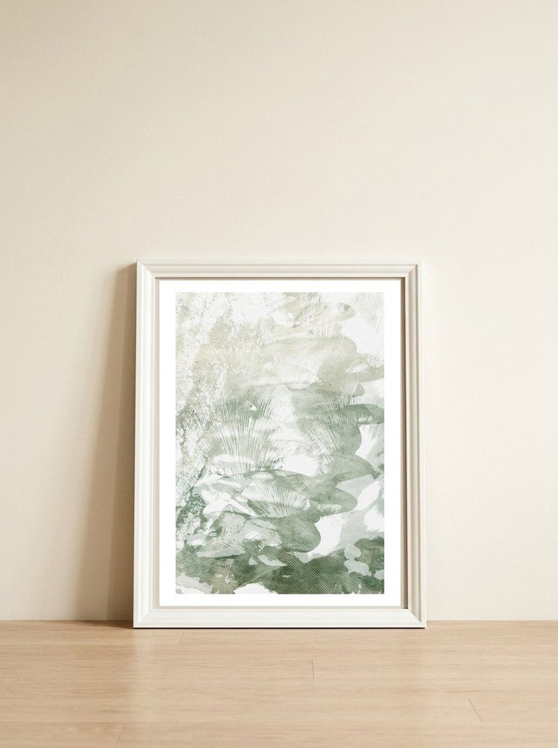 Little Worlds (4) — framed, leaning against the wall