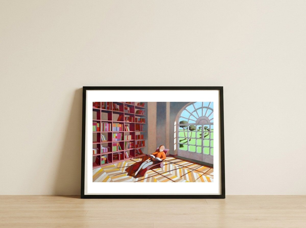 The reading room — framed, leaning against the wall