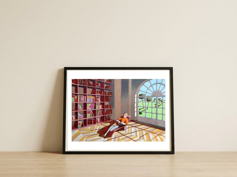 The reading room — framed, leaning against the wall