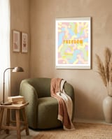 Freedom Swirl Pastel framed in a tender room thumbnail