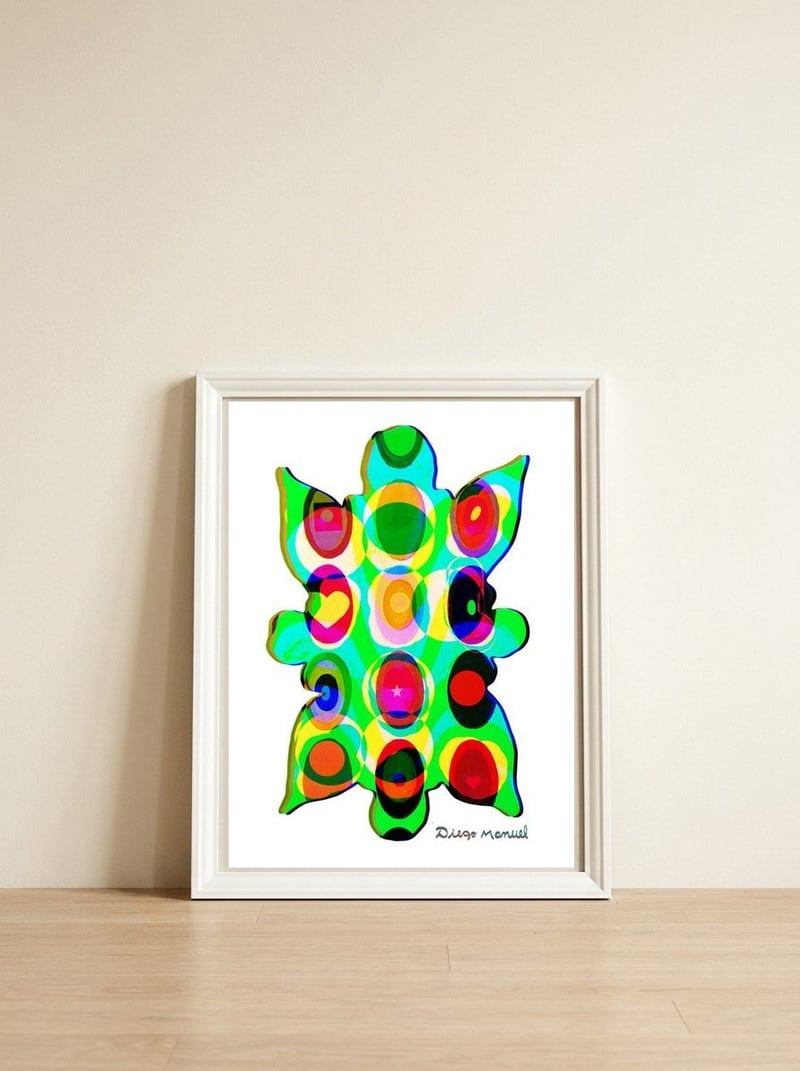 Pop Abstract 2023 74 Copia — framed, leaning against the wall