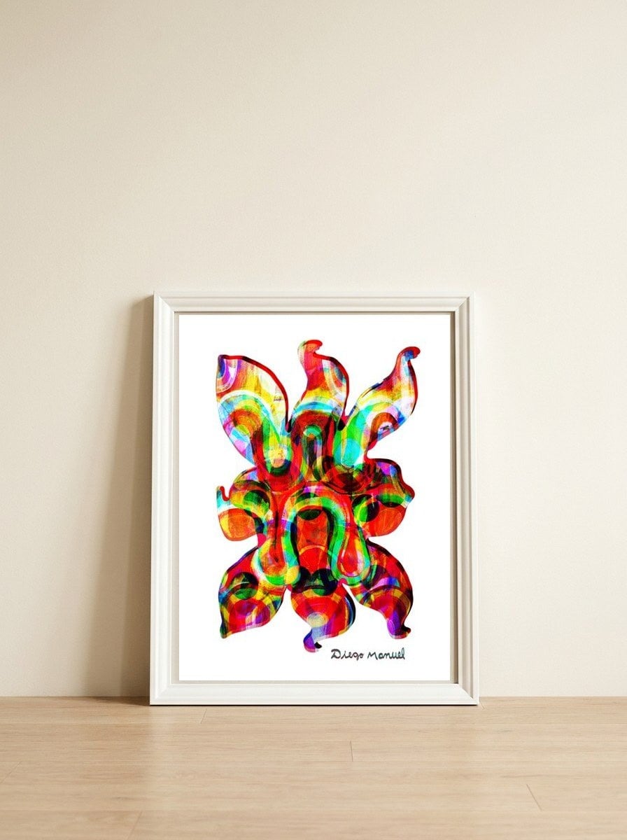 Pop Abstract 2023 89 Copia — framed, leaning against the wall
