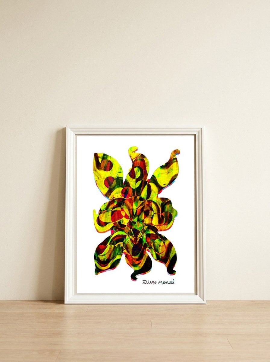 Pop Abstract 2023 92 Copia — framed, leaning against the wall