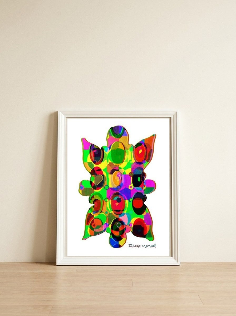 Pop Abstract 2023 96 Copia — framed, leaning against the wall