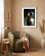 Gothic Astronaut Moody Dark Painting  framed in a tender room thumbnail