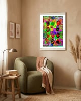 Pop Abstract 2023 Tapiz 102 framed in a tender room thumbnail