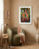 Pop Abstract 2023 Tapiz 105 framed in a tender room thumbnail