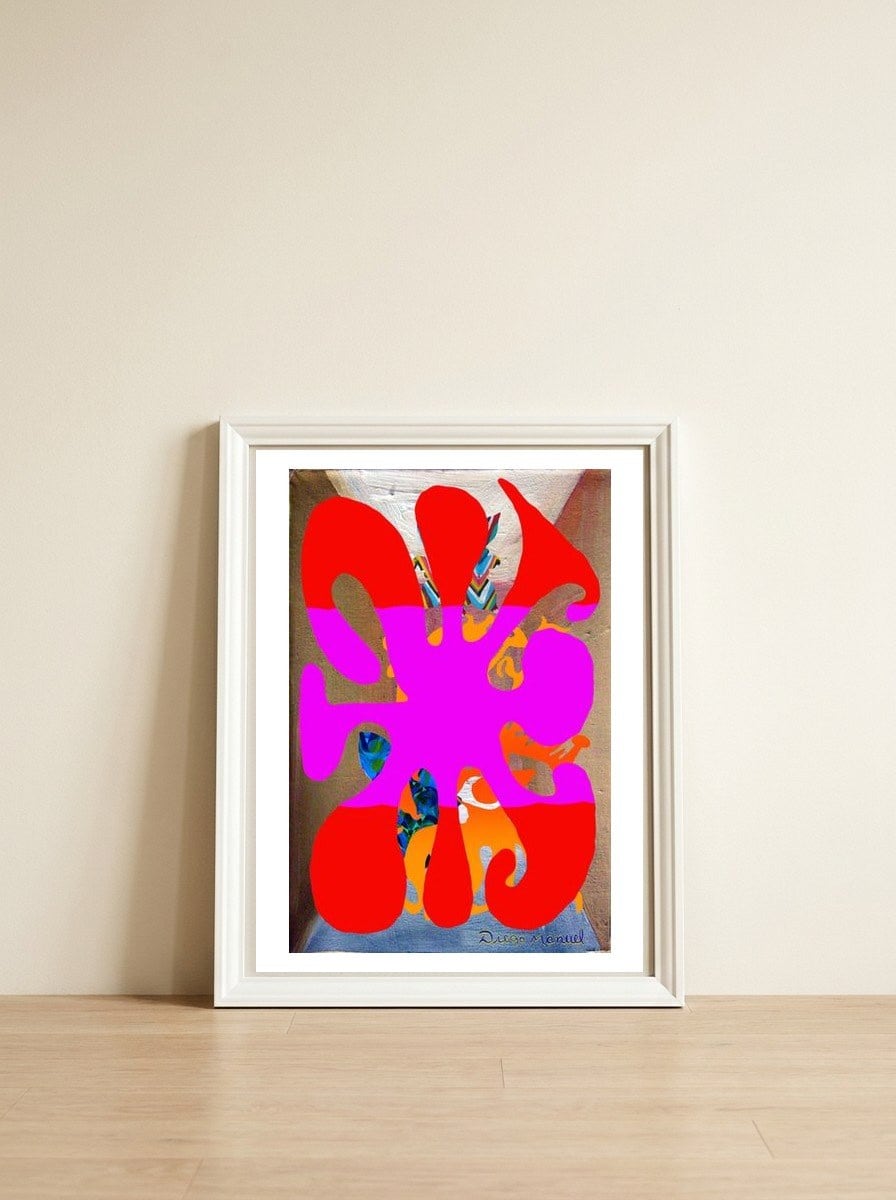 Pop Abstract 2023 A 6 — framed, leaning against the wall