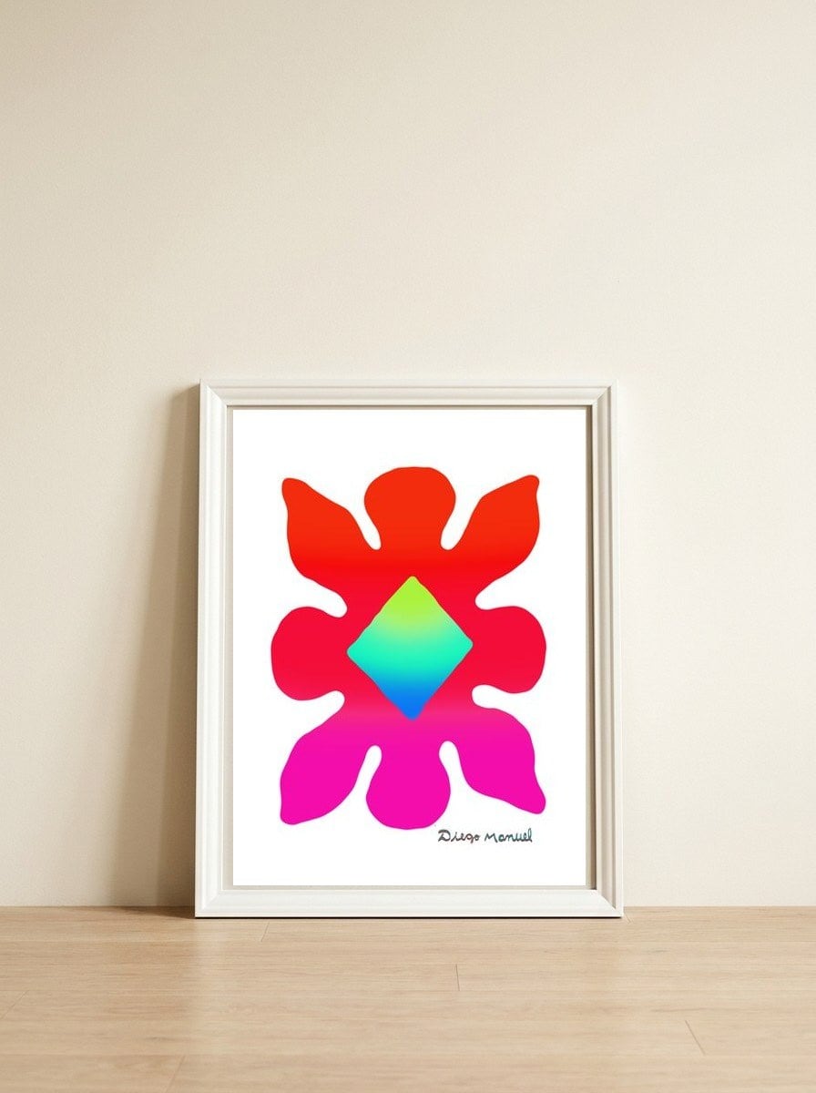 Pop Abstract 2023 106 Copia — framed, leaning against the wall