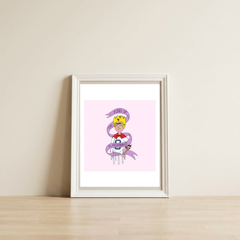 King Bob — framed, leaning against the wall