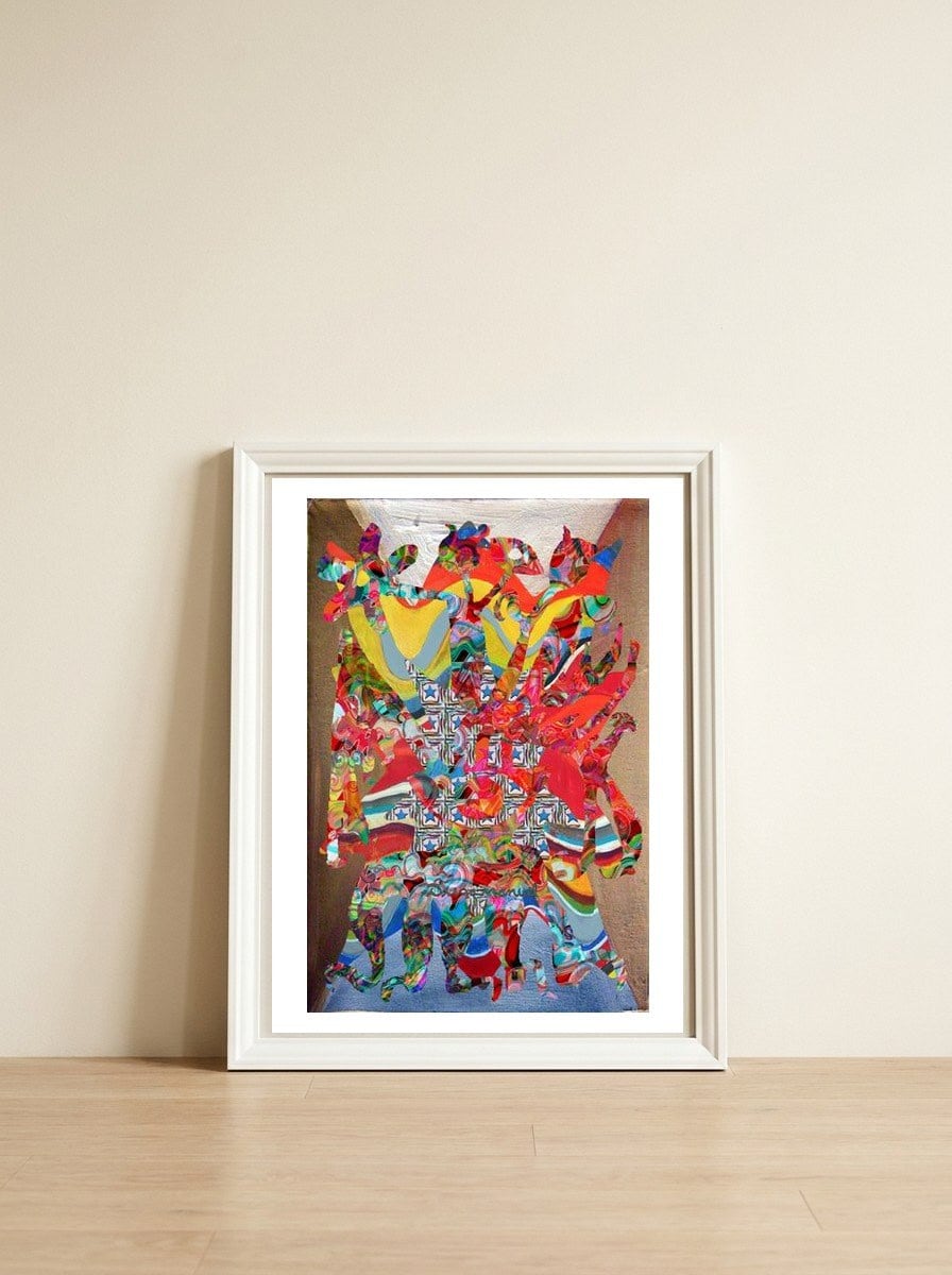 Pop Abstract Escena 2023 22 — framed, leaning against the wall