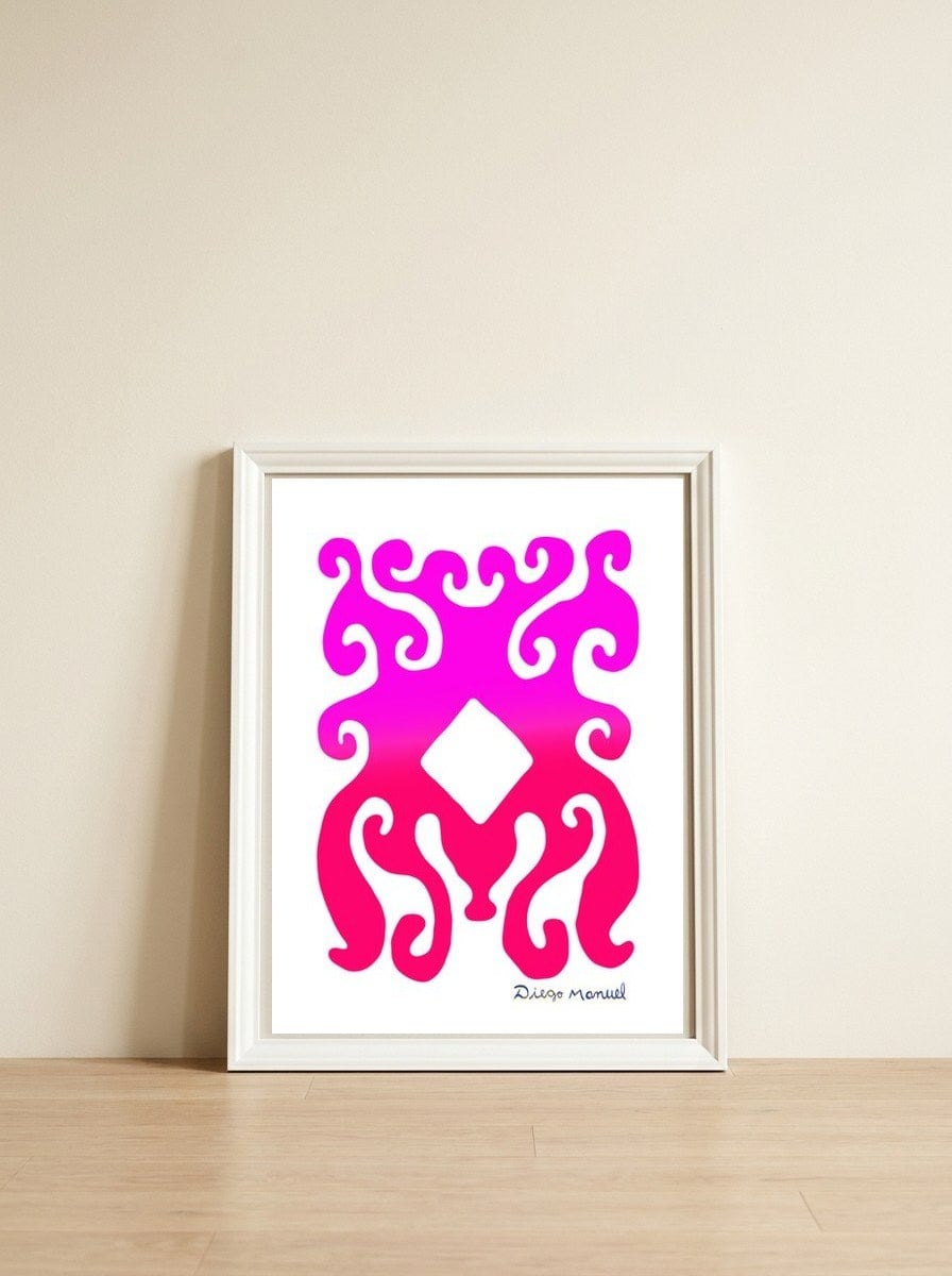 Pop Abstract 2023 131 Copia — framed, leaning against the wall