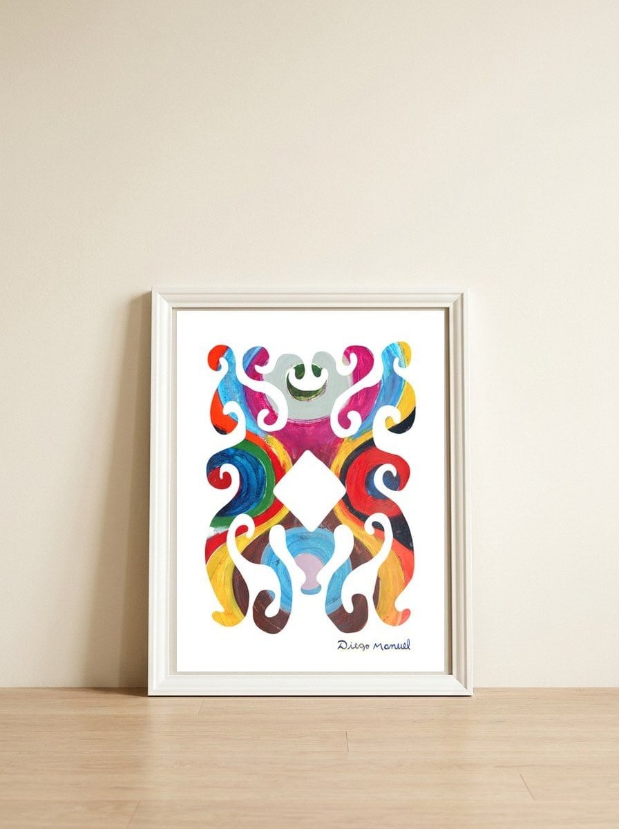 Pop Abstract 2023 146 Copia — framed, leaning against the wall