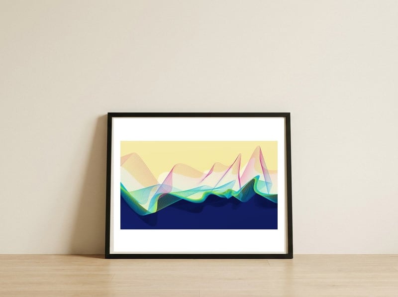 Abstract Waves — framed, leaning against the wall