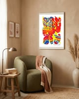 Pop Abstract Asimetrico 3 Copia framed in a tender room thumbnail