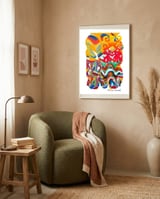 Pop Abstract Asimetrico 4 Copia framed in a tender room thumbnail