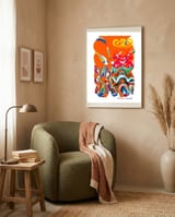 Pop Abstract Asimetrico 5 Copia framed in a tender room thumbnail