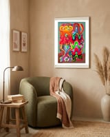 Pop Abstract Asimetrico A3 framed in a tender room thumbnail