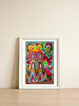 Pop Abstract Asimetrico A6 — framed, leaning against the wall thumbnail