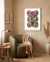 Pop Abstract Asimetrico 24 Copia framed in a tender room thumbnail