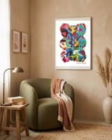 Pop Abstract Asimetrico 25 Copia framed in a tender room thumbnail