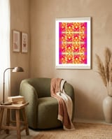 Tapiz Perfiles 2023 1 framed in a tender room thumbnail