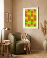 Tapiz Perfiles 2023 6 framed in a tender room thumbnail