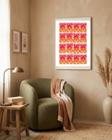 Tapiz Perfiles 2023 14 framed in a tender room thumbnail