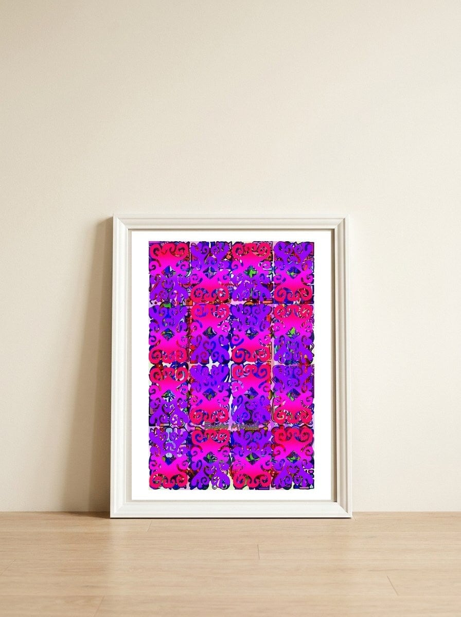 Tapiz Perfiles 2023 18 — framed, leaning against the wall
