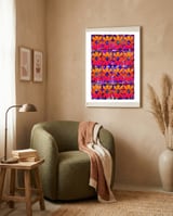 Tapiz Perfiles 2023 22 framed in a tender room thumbnail
