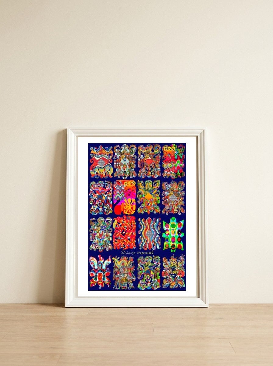 Tapiz Perfiles 2023 29 — framed, leaning against the wall