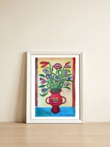 Florero Y Ojos — framed, leaning against the wall thumbnail