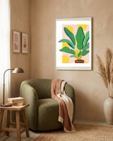 Pastel Plants Love, Botanical Nature Illustration, Gardening Blush Growth, Positive Vibes Mindset Hope framed in a tender room thumbnail