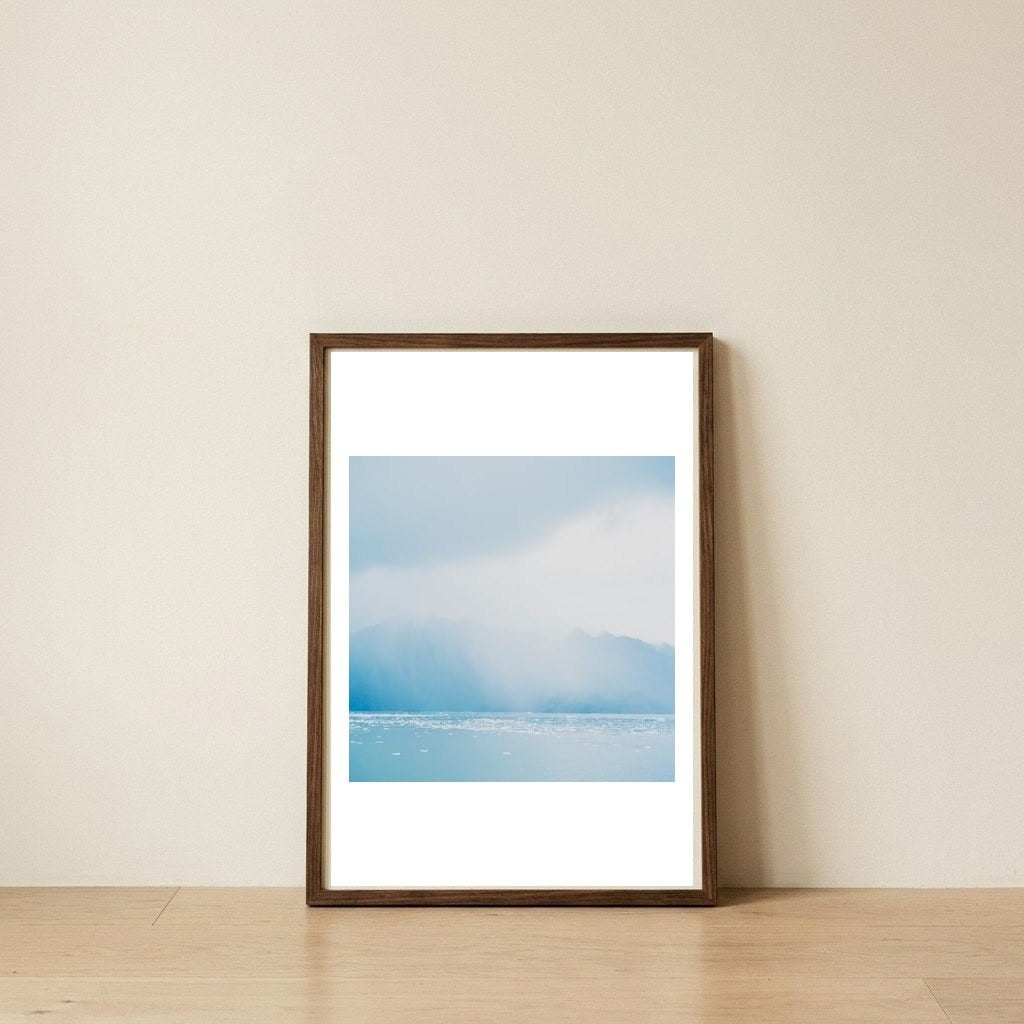 time passing by - Glacier 1-Center — framed, leaning against the wall