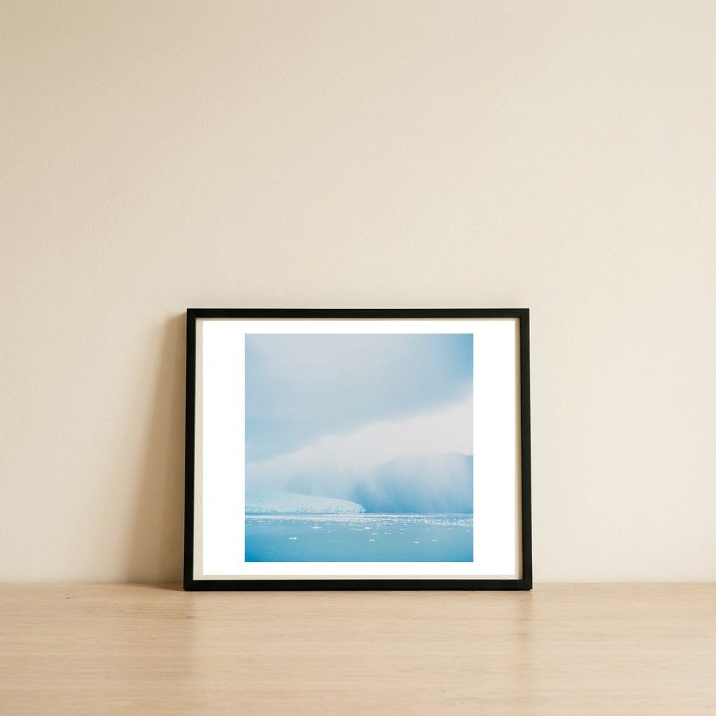 time passing by - Glacier 1-Left — framed, leaning against the wall
