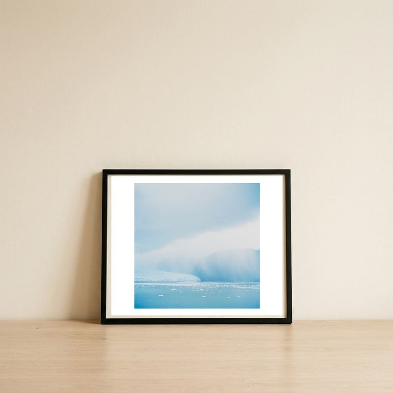 time passing by - Glacier 1-Left — framed, leaning against the wall