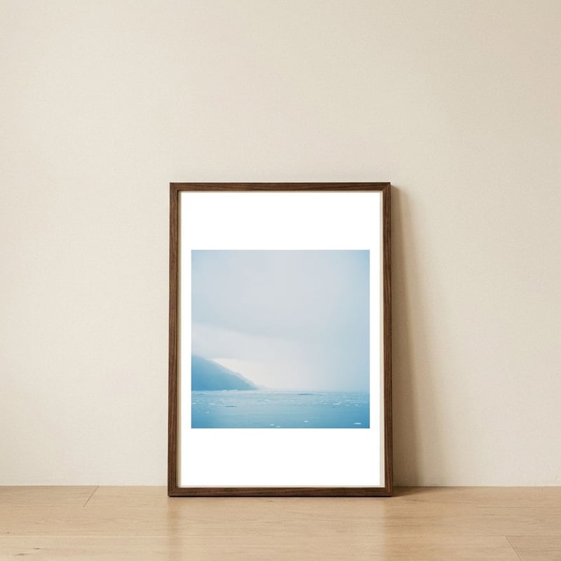 time passing by - Glacier 1-Right — framed, leaning against the wall
