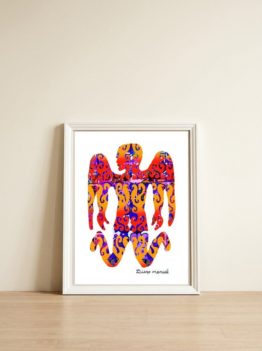 Angelus 2 Copia — framed, leaning against the wall