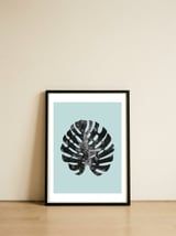 Watercolor Tropical Leaf IV — framed, leaning against the wall thumbnail