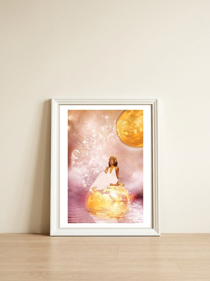 Mama African Goddess — framed, leaning against the wall