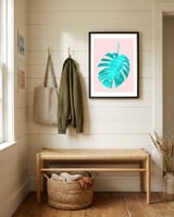 Watercolor Tropical Leaf III framed in a relaxed room thumbnail