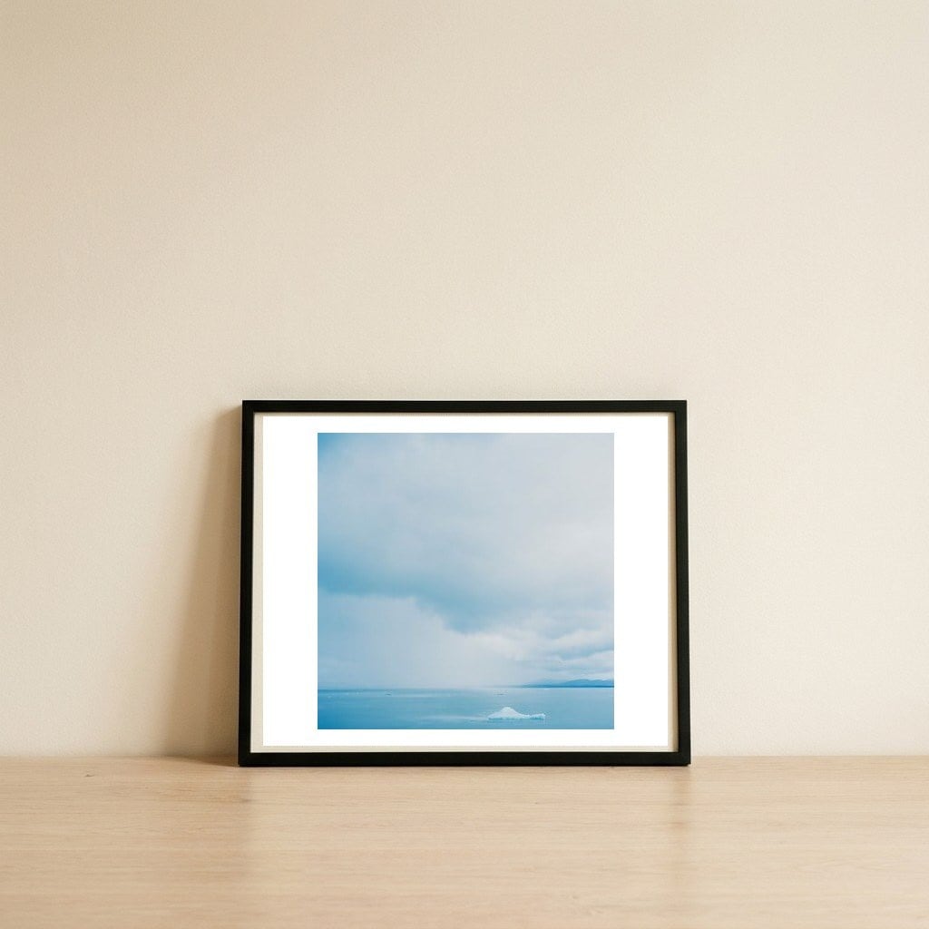 time passing by - Glacier 2-center — framed, leaning against the wall